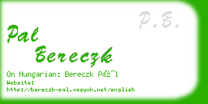 pal bereczk business card